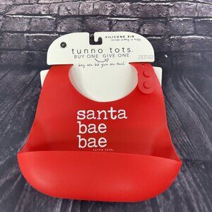 Tunno Tots Silicone Bib Christmas Santa Bae Red Holiday Baby Toddler Bibs Babies